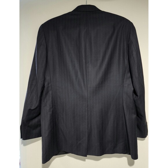 VTG Lauren Ralph Lauren Wool Cashmere Blazer Jacket Blue Striped 2-Button Sz 40R - Picture 3 of 9